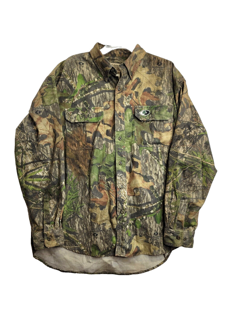 Russell Outdoors Mossy Oak Break Up Camo Shirt Mens XL Button Up Long sleeve